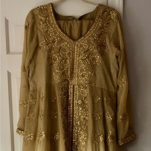 Elegant Gold SE Asian Embroidered Gown